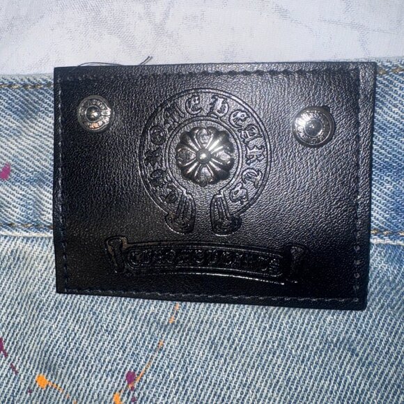 Chrome Hearts Jean Shorts Jorts Size 34 Cheetah Print Pink Crosses - Picture 11 of 14